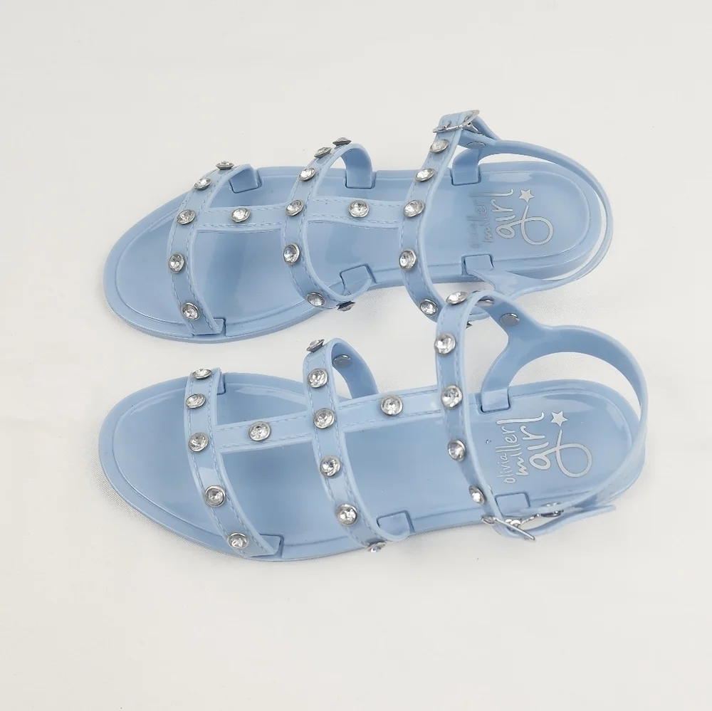Olivia Miller Girl Blue PVC Studded Sandals